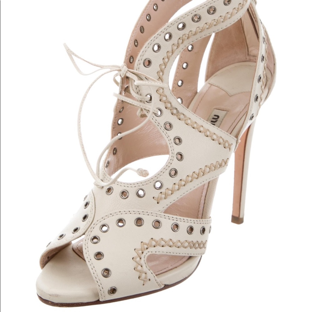 Mui Mui Grommet Caged Sandals